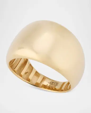 LANA 14K Yellow Gold Curved Bubble Ring | Thumbnail 2