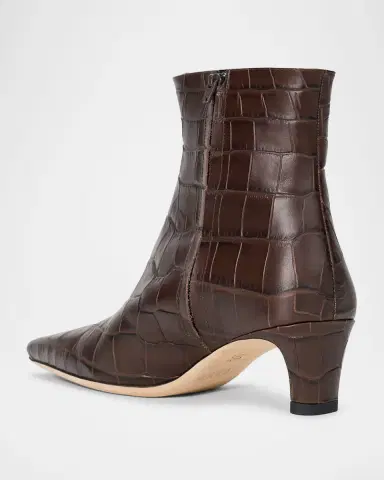 Staud Wally Croc-Embossed Leather Ankle Boots | Thumbnail 2