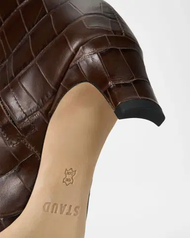 Staud Wally Croc-Embossed Leather Ankle Boots | Thumbnail 3