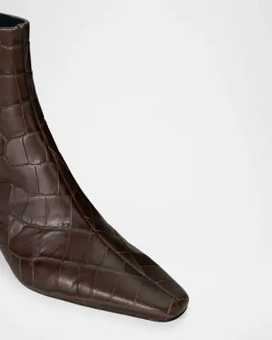 Staud Wally Croc-Embossed Leather Ankle Boots | Thumbnail 4