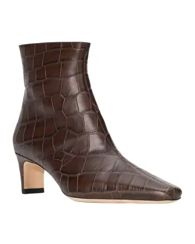 Staud Wally Croc-Embossed Leather Ankle Boots | Thumbnail 1