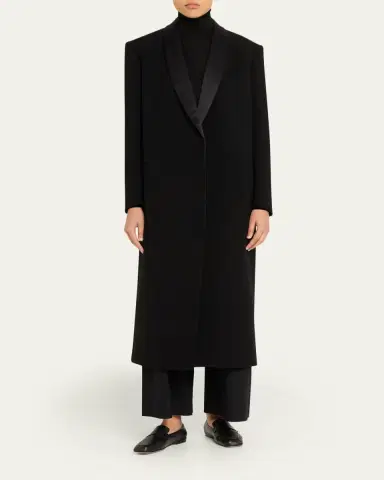 The Row Erdene Single-Breasted Wool Long Coat | Thumbnail 2 The Row Erdene Single-Breasted Wool Long Coat | Thumbnail 2