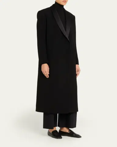 The Row Erdene Single-Breasted Wool Long Coat | Thumbnail 4 The Row Erdene Single-Breasted Wool Long Coat | Thumbnail 4