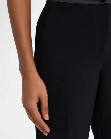 Emporio Armani Satin-Waist Straight-Leg Trousers | Thumbnail 4 Emporio Armani Satin-Waist Straight-Leg Trousers | Thumbnail 4