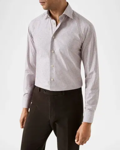 Eton Men's Contemporary Fit Petite Check Sport Shirt | Thumbnail 2 Eton Men's Contemporary Fit Petite Check Sport Shirt | Thumbnail 2