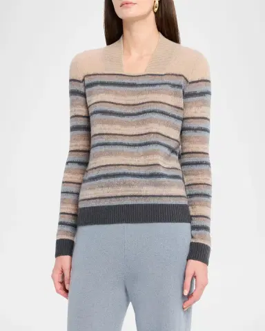 TSE Cashmere Cashmere Square-Neck Striped Top | Thumbnail 3
