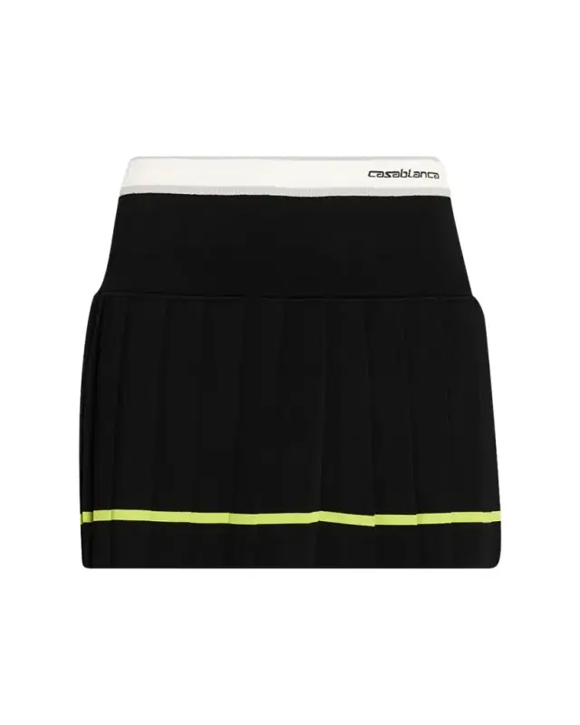 Pleated Striped Mini Skirt