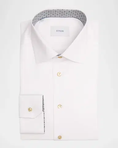 Eton Men's Slim-Fit Organic Cotton Dress Shirt with Medallion Lining | Thumbnail 3 Eton Men's Slim-Fit Organic Cotton Dress Shirt with Medallion Lining | Thumbnail 3