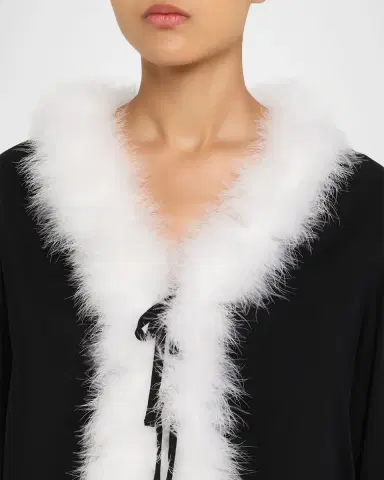 Sleeper Tie-Front Feather Viscose Blouse | Thumbnail 4 Sleeper Tie-Front Feather Viscose Blouse | Thumbnail 4