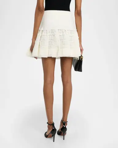 Alaïa Crinoline Pointelle Ruffle Mini Skirt | Thumbnail 3