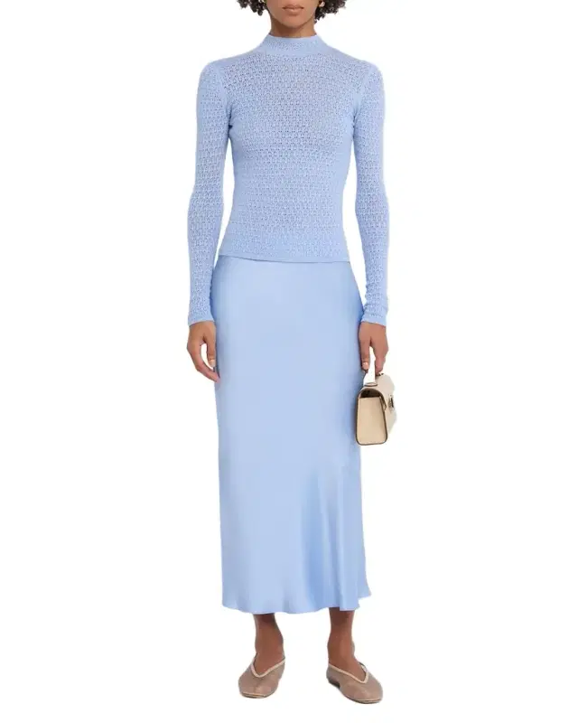 Pull-On Silk Charmeuse Slip Skirt