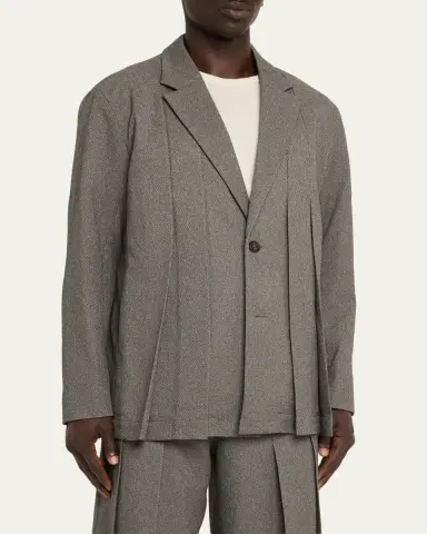IM MEN Men's Wool Like Tweed Jacket | Thumbnail 4 IM MEN Men's Wool Like Tweed Jacket | Thumbnail 4