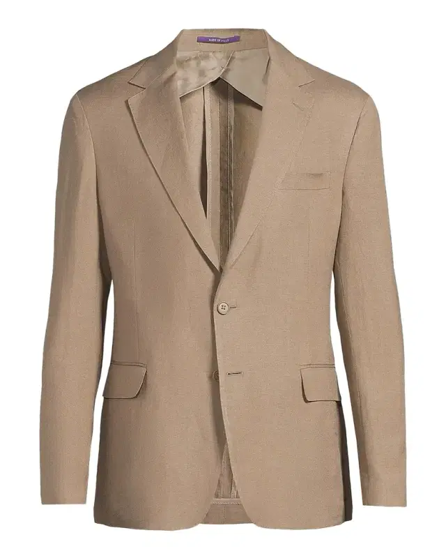 Men's Hadley Silk and Linen Single-Breasted Jacket