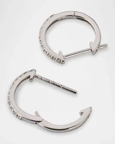 LANA Pave Diamond Huggie Earrings, 12mm | Thumbnail 3