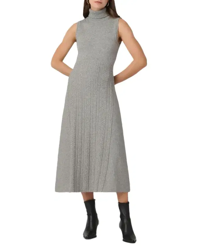 Shoshanna Carmella Sleeveless Turtleneck Knit Midi Dress