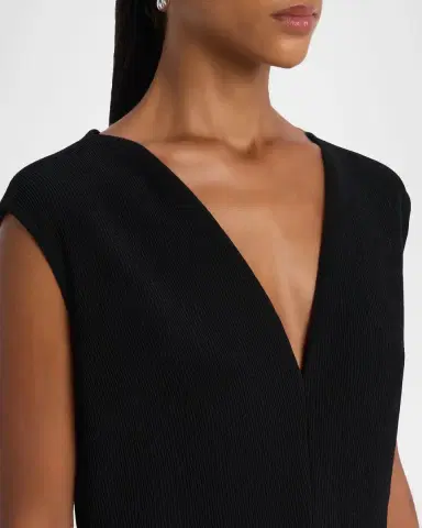 Emporio Armani Sleeveless Flared Crepe Midi Dress | Thumbnail 4