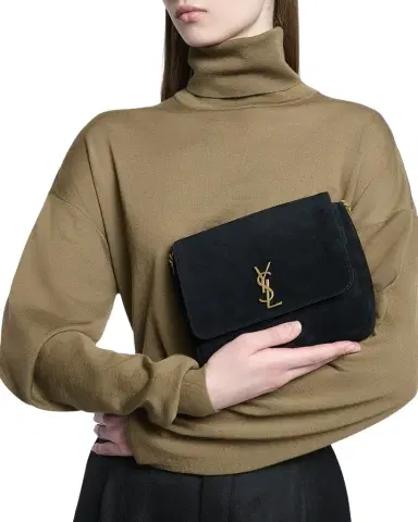 Saint Laurent Kate YSL Flap Shoulder Bag in Suede | Thumbnail 1 Saint Laurent Kate YSL Flap Shoulder Bag in Suede | Thumbnail 1