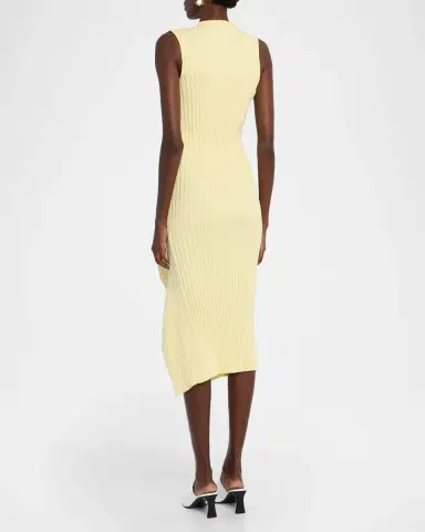 Stella McCartney Sleeveless Cotton Ribbed Slit Midi Dress | Thumbnail 2