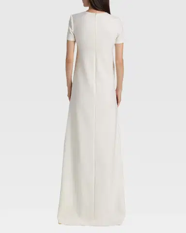 Oscar de la Renta Cap-Sleeve Foxglove Embroidered Maxi Caftan Dress | Thumbnail 2 Oscar de la Renta Cap-Sleeve Foxglove Embroidered Maxi Caftan Dress | Thumbnail 2