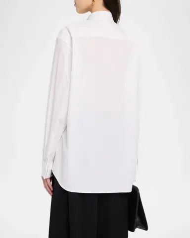 THE ROW Erelisse Bib Cotton Poplin Tuxedo Shirt | Thumbnail 3 THE ROW Erelisse Bib Cotton Poplin Tuxedo Shirt | Thumbnail 3