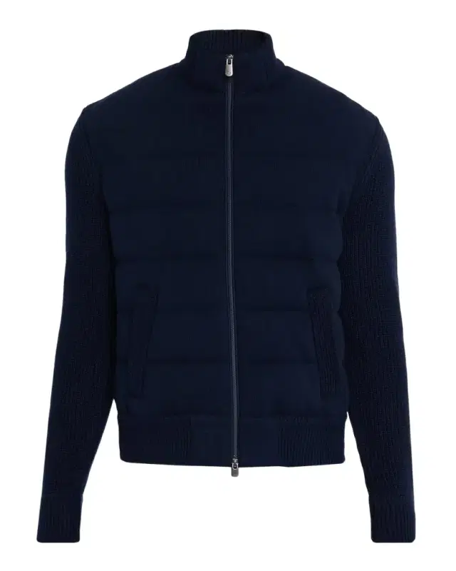 Men's Cashmere-Blend Hybrid Down Sweater