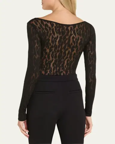 Wolford Long-Sleeve Leopard Bodysuit | Thumbnail 3 Wolford Long-Sleeve Leopard Bodysuit | Thumbnail 3
