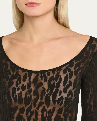 Wolford Long-Sleeve Leopard Bodysuit | Thumbnail 5 Wolford Long-Sleeve Leopard Bodysuit | Thumbnail 5