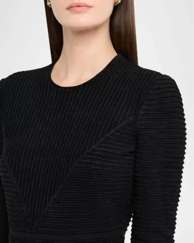 Emporio Armani Ottoman Knit Paneled Midi Dress | Thumbnail 4 Emporio Armani Ottoman Knit Paneled Midi Dress | Thumbnail 4