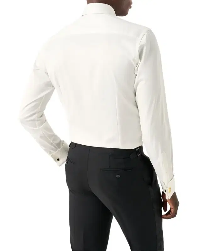 Eton Men 's Slim Fit Jacquard-Bib French Cuff Dress Shirt