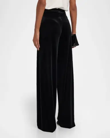 Emporio Armani Wide-Leg Velvet Trousers | Thumbnail 2 Emporio Armani Wide-Leg Velvet Trousers | Thumbnail 2