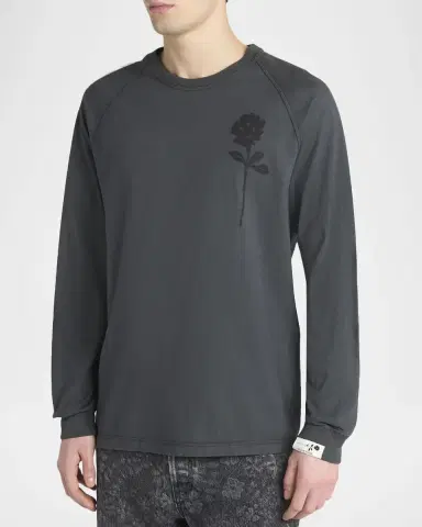 Golden Goose Men's Journey Rose Cotton ong-Sleeve T-Shirt | Thumbnail 3