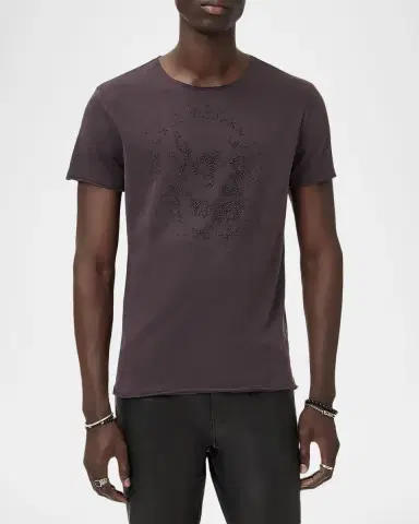 JOHN VARVATOS Men's Beaded Skull Organic Cotton T-Shirt | Thumbnail 3