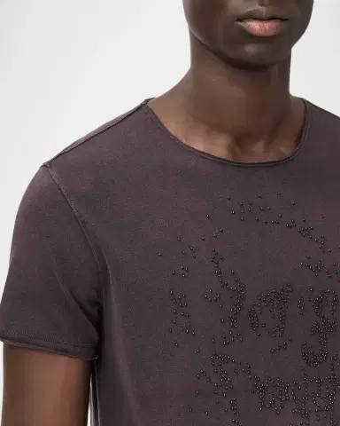 JOHN VARVATOS Men's Beaded Skull Organic Cotton T-Shirt | Thumbnail 4