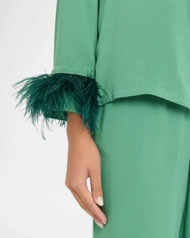 Sleeper Feather-Cuff Viscose Sleep Top | Thumbnail 4 Sleeper Feather-Cuff Viscose Sleep Top | Thumbnail 4