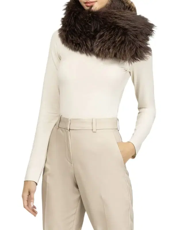 Gorski Select Lamb Shearling Pull-Through Scarf