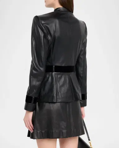 Emporio Armani Single-Button Leather Jacket | Thumbnail 2 Emporio Armani Single-Button Leather Jacket | Thumbnail 2