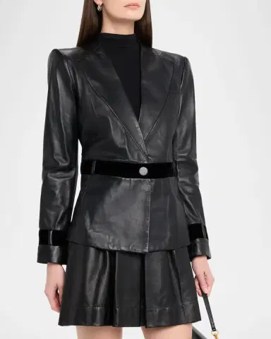 Emporio Armani Single-Button Leather Jacket | Thumbnail 3 Emporio Armani Single-Button Leather Jacket | Thumbnail 3