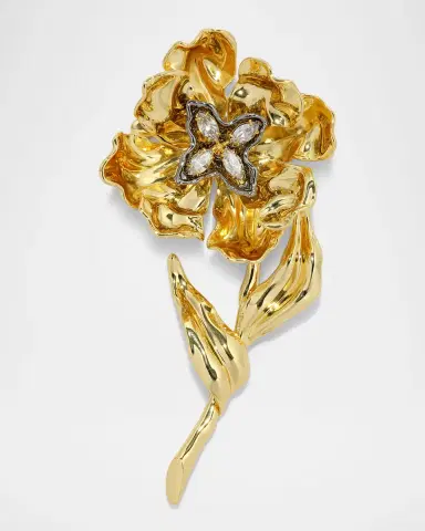 Alexis Bittar Jardin Gold Rose Stem Pin | Thumbnail 3 Alexis Bittar Jardin Gold Rose Stem Pin | Thumbnail 3