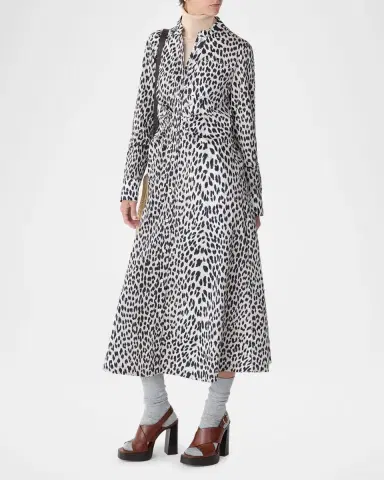 CALLAS MILANO Genny Cheetah-Print Midi Shirtdress | Thumbnail 4