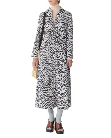 CALLAS MILANO Genny Cheetah-Print Midi Shirtdress | Thumbnail 1