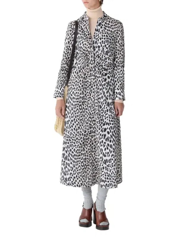 CALLAS Milano Genny Cheetah-Print Midi Shirtdress