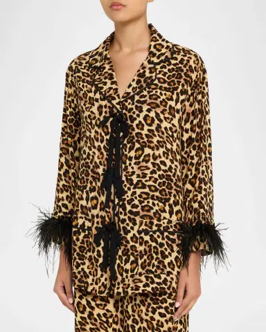 Sleeper Leopard-Print Viscose Pajama Set | Thumbnail 3 Sleeper Leopard-Print Viscose Pajama Set | Thumbnail 3