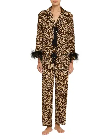 Sleeper Leopard-Print Viscose Pajama Set | Thumbnail 1 Sleeper Leopard-Print Viscose Pajama Set | Thumbnail 1