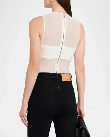 ALICE + OLIVIA Mesh Bandeau Bodysuit | Thumbnail 2