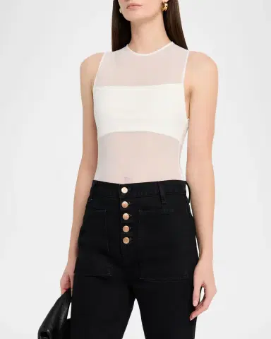 ALICE + OLIVIA Mesh Bandeau Bodysuit | Thumbnail 3