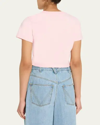 CASABLANCA Orchid Cropped Stretch Cotton Baby Tee | Thumbnail 3