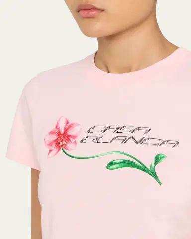 CASABLANCA Orchid Cropped Stretch Cotton Baby Tee | Thumbnail 5