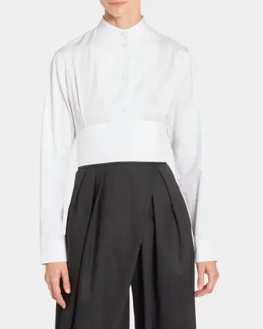 Alaïa Cummerbund Cotton Cropped Shirt | Thumbnail 4 Alaïa Cummerbund Cotton Cropped Shirt | Thumbnail 4