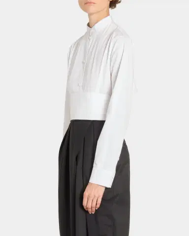 Alaïa Cummerbund Cotton Cropped Shirt | Thumbnail 6 Alaïa Cummerbund Cotton Cropped Shirt | Thumbnail 6
