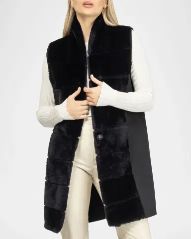 Gorski Select Lamb Shearling Reversible Vest | Thumbnail 3